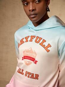 In My Nature 男士字母圖案袋鼠口袋漸層連帽衫 - 彩色 - 查看 6