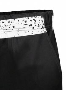 Gym Rark Boyfriend Style Men Striped & Dalmatian Print Sports Pants Sweat Pants - Black - View 3