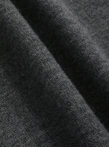 DAZY Solid Drop Shoulder Hooded Sweater Dress - Dark Grey - View 7