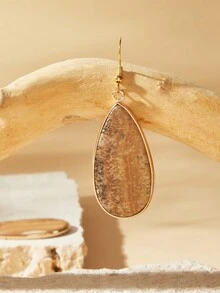 SHEIN VCAY Đá tự nhiên Hình giọt nước Vật rủ xuống Hoa tai - Nhiều màu - Xem 3