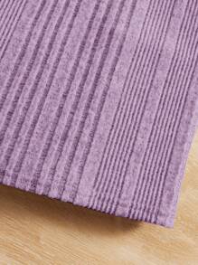 SHEIN Leap Crew Tween女孩針織純色連帽長袖連衣裙