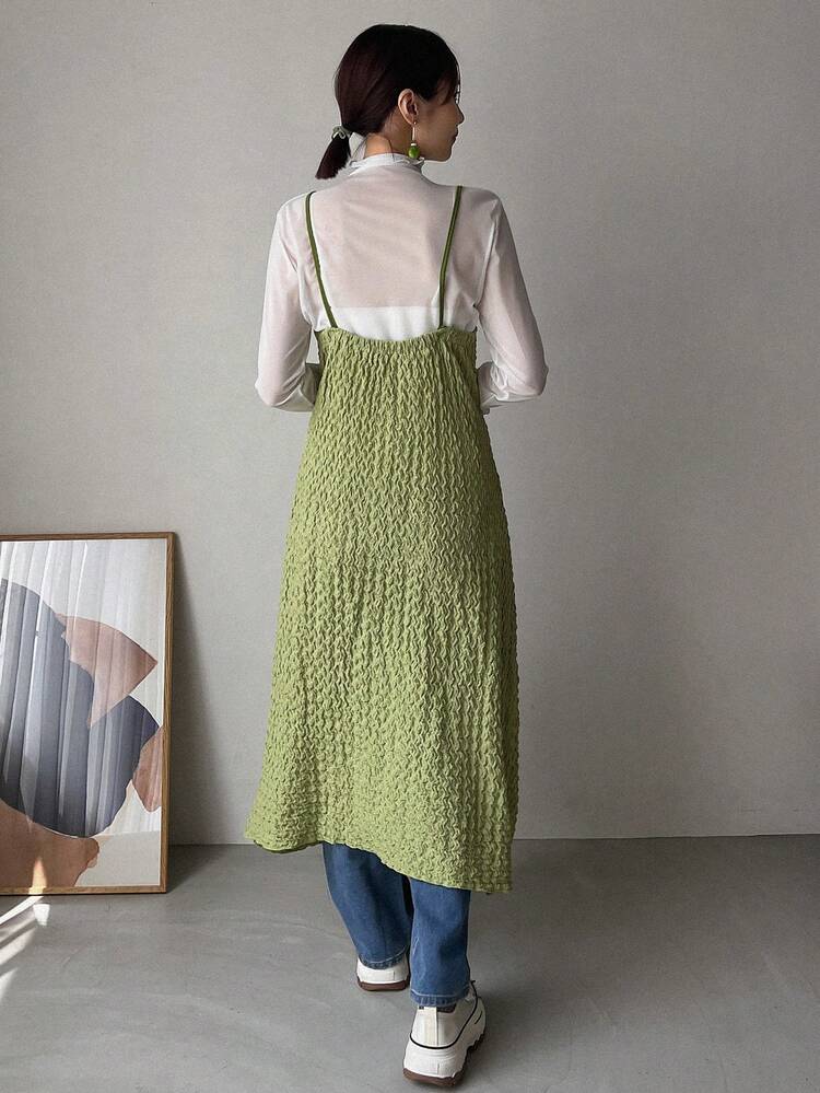 Solid Criss Cross Back Cami Dress Without Tee,Casual Women Dresses Easter