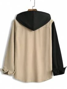 Manfinity Homme Men Colorblock Button Front Hooded Shacket - Çok renkli - Görünüm 2