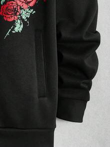 Manfinity EMRG Men Skeleton Print Zip Up Hoodie & Sweatpants - Black - View 3