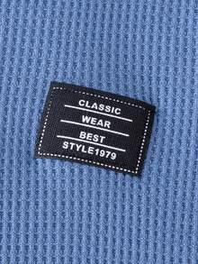 SHEIN 男大童字母補丁細節連帽衫和運動褲 - 藍色 - 查看 8