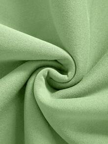 SHEIN EZwear 字母圖案加絨內裏運動衫 - 綠色 - 查看 5