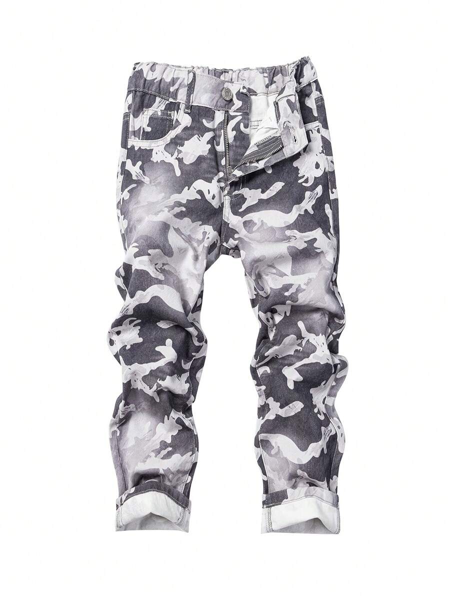 Tween Boy Camo Print Jeans - Multicolor - View 1