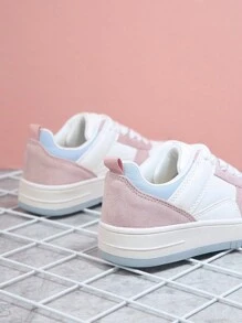 Girls Colorblock Lace Up Front Skate Shoes - Multicolor - View 4