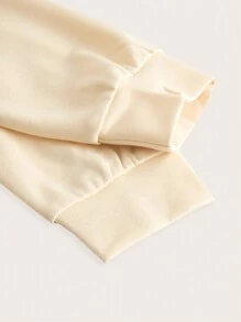 SHEIN MOD 休閒撞色女士衛衣 - 杏色 - 查看 3