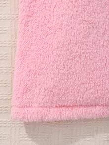 SHEIN 女大童素色連帽絨毛連帽洋裝 - 粉色 - 查看 5