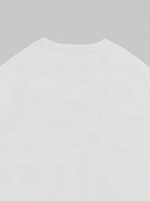 ROMWE MEN Grunge Punk Men Skeleton & Slogan Graphic Tee For Halloween, School - White - View 3