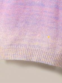 SHEIN 女小童漸層荷葉邊毛衣洋裝 - 彩色 - 查看 7