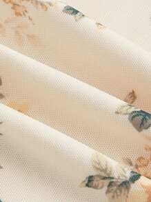 SHEIN MOD 印花魚尾短裙 - 黃色 - 查看 3