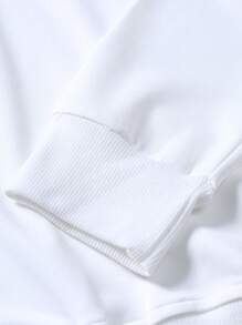 Manfinity Homme Men Slogan & Bridge Graphic Sweatshirt, Pullover Streetwear, White , For Fall, Long Sleeve Top - White - View 3