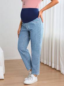 SHEIN Grossesse Jean Droit Taille Haute