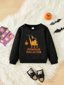 男嬰萬聖印花運動衫 - 黑色 - 查看 1