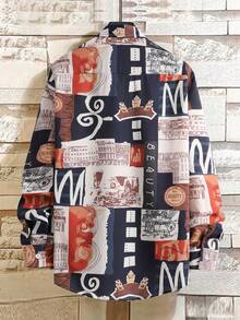 Manfinity Men Letter Graphic Shirt Without Tee - Multicolor - View 2