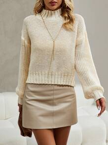 SHEIN Clasi Jersey de cuello alto de hombros caídos