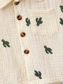 SHEIN Baby Boy Cactus Print Shirt & Pants