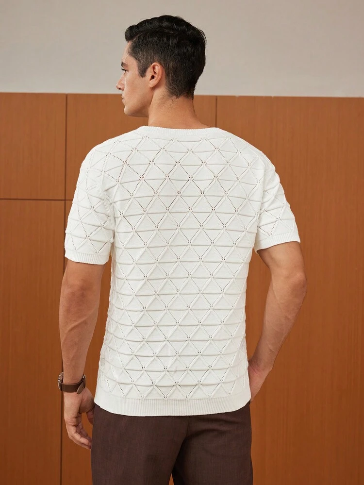 Men Pointelle Knit Top