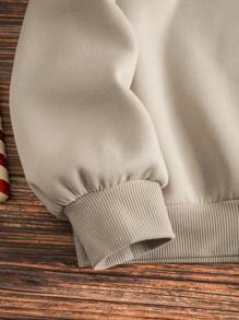 INAWLY Sudadera térmica con estampado de árbol de Navidad y eslogan, sudadera de otoño - Albaricoque - Ver 5