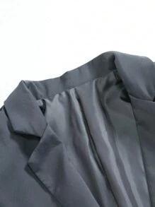 Manfinity Mode Nam Ngực đơn Áo vest & Quần tây - Xám - Xem 6