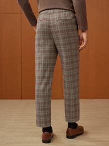 Manfinity VCAY Men Plaid Print Slant Pocket Suit Pants - Multicolor - View 5