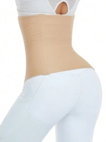 Myrelith Women's Casual Comfy Apricot High Stretch Fabric Button Front Waist Trainer