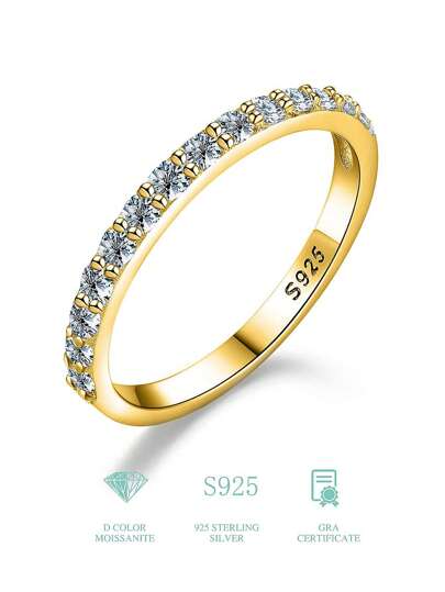 1 Bague De Fiançailles En Rhinestone De Moissanite Et Alliance De Mariage Pour Femmes En Argent Sterling S925, Bague De Promesse De Bague D'éternité De Bague D'anniversaire, Bijoux Fins De Luxe De La Saint-valentin, Bijoux De Mariée