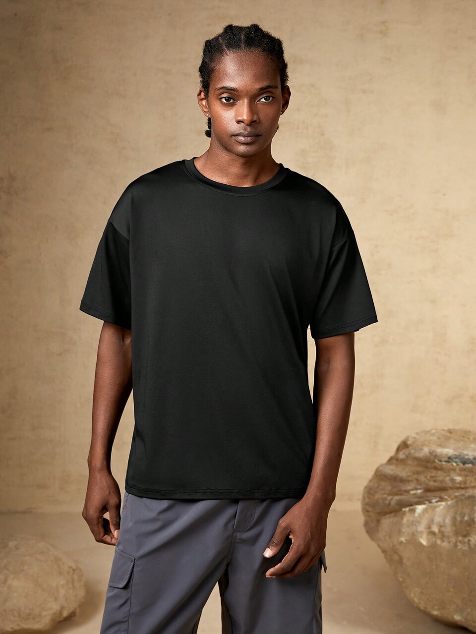 Boyfriend Style Men Letter Graphic Sports Tee