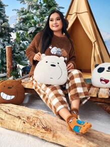 We Bare Bears X SHEIN Polar Bear Plush Pillow - White - View 2