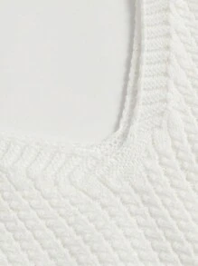 SHEIN Unity Solid Crop Knit Top - Multicolor - View 3