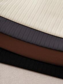 SHEIN Unity 4入組實心束口側面背心上衣、領帶背心和背心，外出上衣 - 彩色 - 查看 7