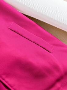 SHEIN Explorewe Tween Girl Solid Tee & Pants & Vest Coat - Hot Pink - View 4