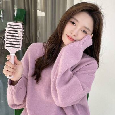 1개 핑크 플라스틱 빗, 여성의 일상적인 사용에 적합