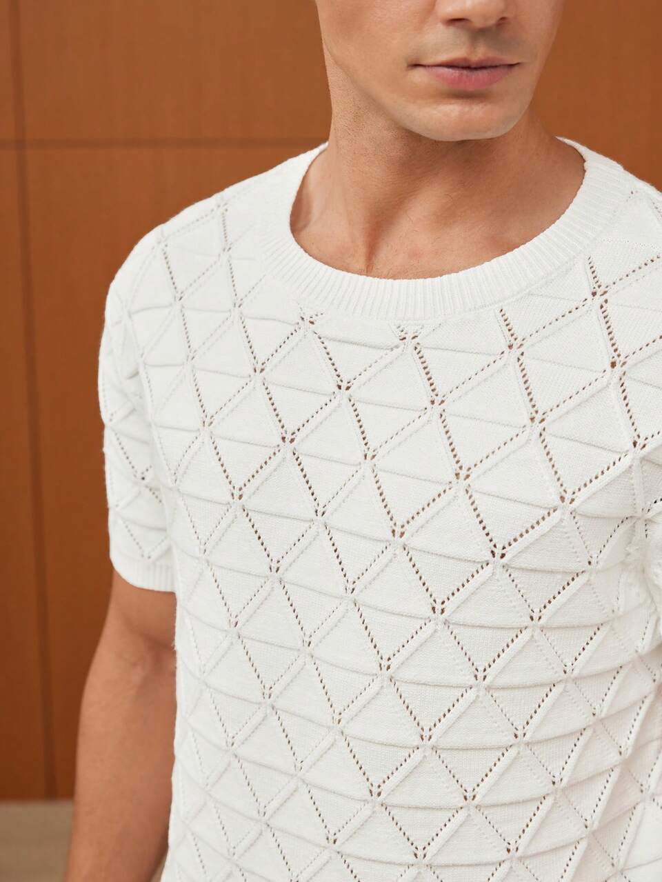 Men Pointelle Knit Top