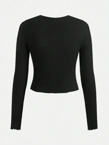 Teen Girl Heart & Letter Graphic Tee - Black - View 2