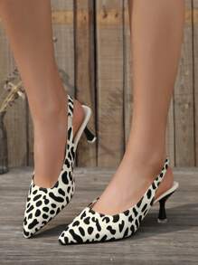 Women's Leopard Print High Heel Pump Shoes - Beige - View 2
