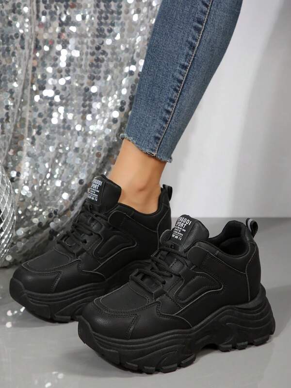 Fall/Winter Ladies' Wedge Heel Chunky Sole Sneakers