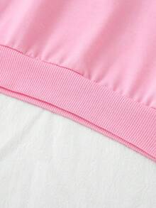 SHEIN 年輕女孩們卡通圖案運動衫 - 粉色 - 查看 5