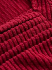 青少年女孩方領胸部褶皺T恤適用於聖誕 - 紅色 - 查看 4