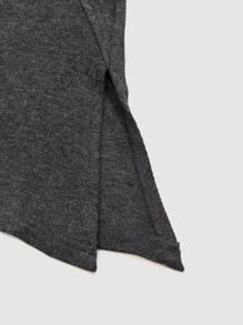 SHEIN MOD Một bờ vai Viền không đối xứng Top Cây trồng - Màu xám đen - Xem 4