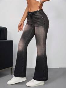 SHEIN EZwear Jeans de pierna amplia talle bajo