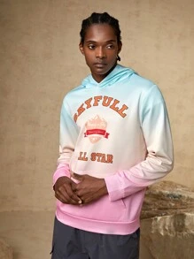 In My Nature 男士字母圖案袋鼠口袋漸層連帽衫 - 彩色 - 查看 5