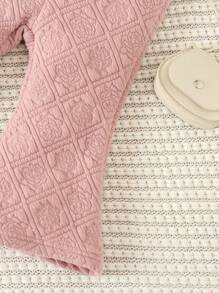 Baby Girl Zip Up Hooded Jacket & Flare Leg Pants - Baby Pink - View 5