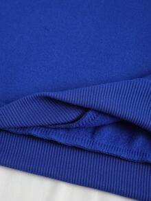 SHEIN Unity Hơn Khẩu hiệu & Hình ảnh Lót nhiệt Áo nỉ - Xanh đậm - Xem 7