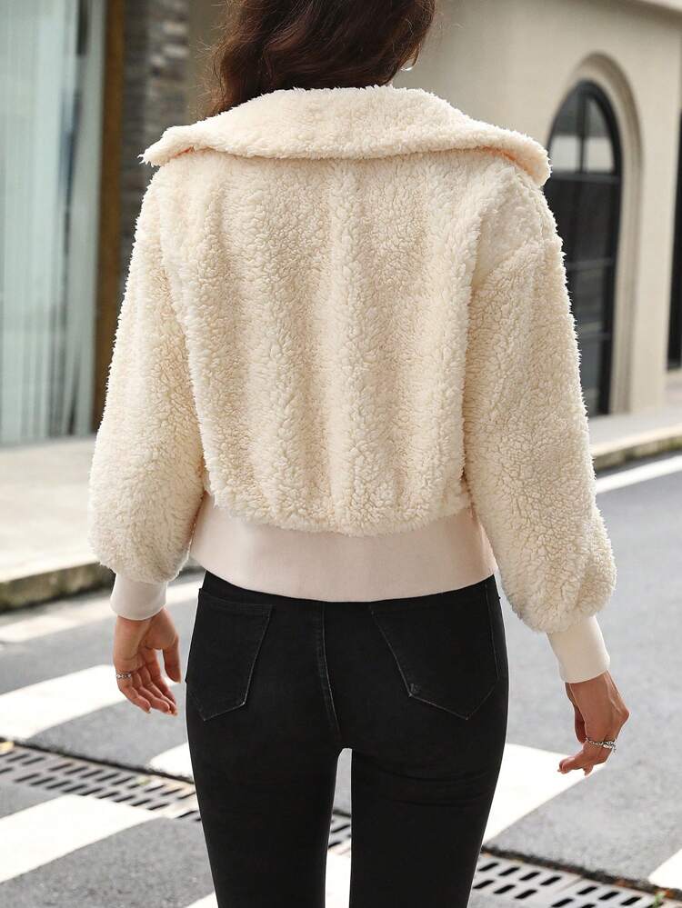 Zip Up Teddy Women's Winter Clothes Warm Padded Padded Coat Fall Cloth For Women