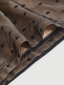 SHEIN MOD Dobby Mesh Tube Top - Black - View 3