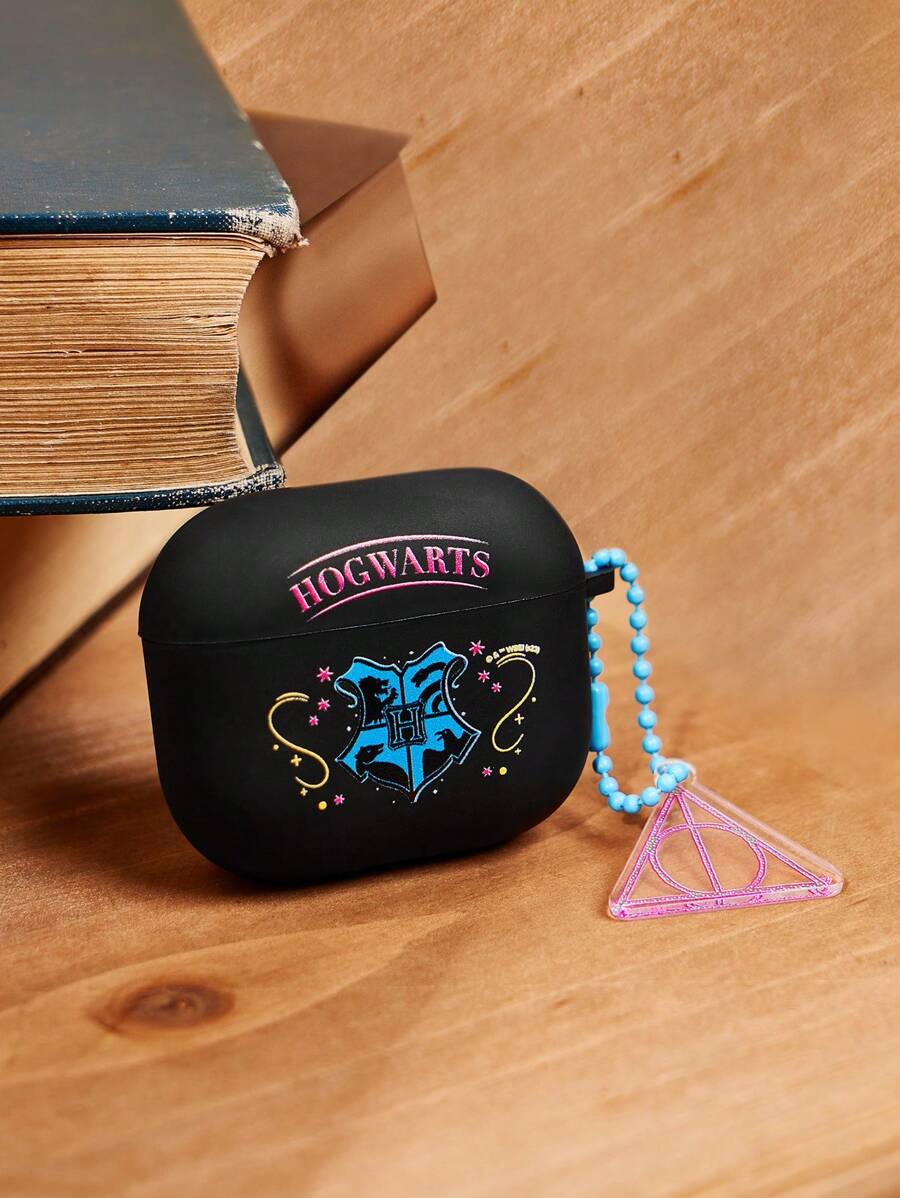 HARRY POTTER X SHEIN Patterned Cute Earphone Case,Suitable For AirPods - Black - View 1