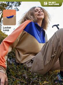 In My Nature Capucha crop de color combinado con cremallera media